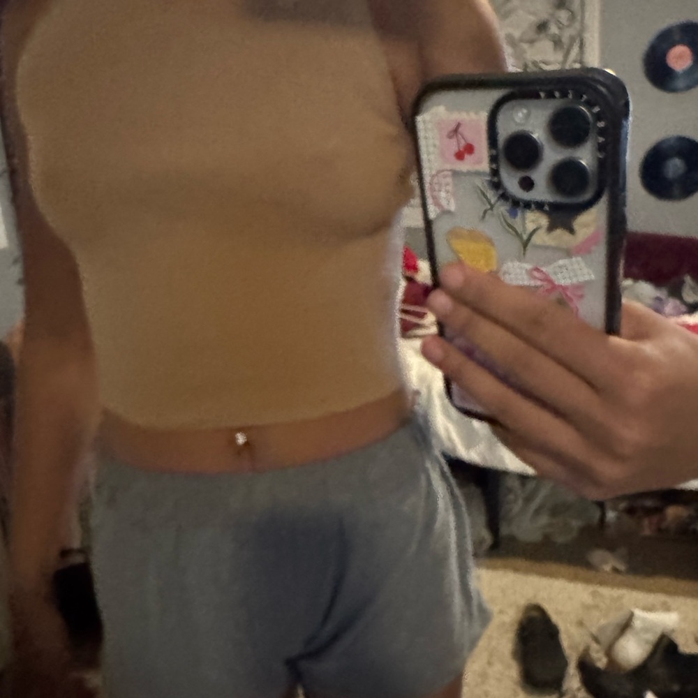 Kendall & Kylie Tan Sleeveless Fitted Crop Tank Top - Picture 2 of 4